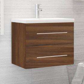 Washbasin cabinet built-in washbasin processed wood brown oak coloured