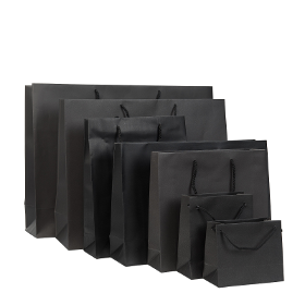 Paper Bag Without Lamination Black With Drawstring