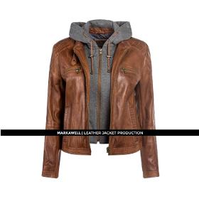 MW WOMAN HOODED LEATHER JACKET