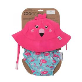 UPF50+ Flamingo Swimwear and Hat Set