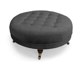 Footstool Chesterfield in gray, 80x80x32 cm