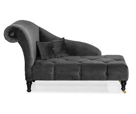 Classic chaise lounge Elizabeth in darkgray, 151x82x81 cm