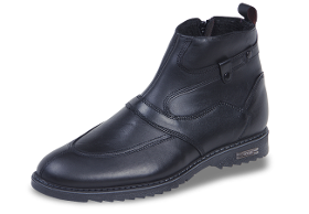 Men's winter boots with zipper and decorative stitching