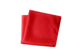 Men's red satin pocket square, 30x30cm, 100% microfiber