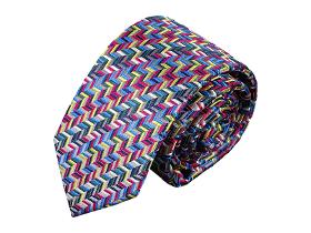 Men's 100% Silk Tie, Handmade-Italy, 150x7cm, Geometric
