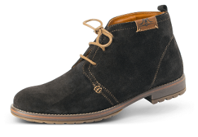 Men's boots with shoelaces and decorative stitches