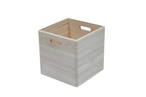 Open box made of pine wood.