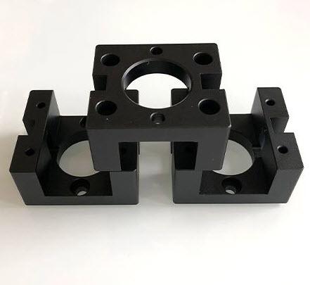 CNC milling aluminum block black anodized