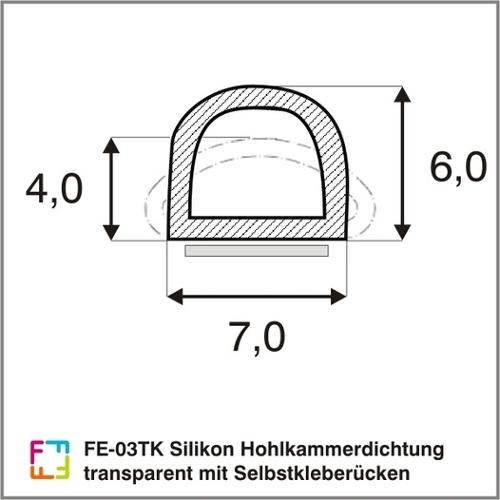 FE-03TK silicone hollow chamber seal transparent