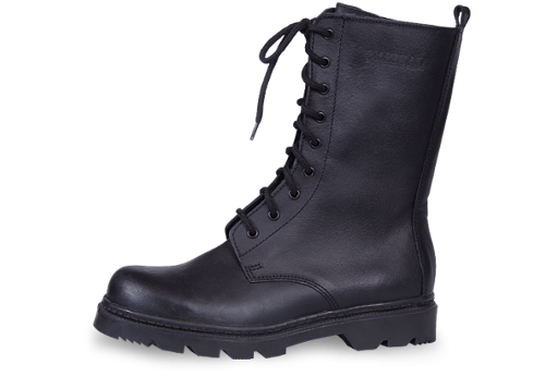 High black uniform jungle boots with shoelaces