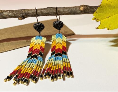 Earrings from beads, collection "Mexican holidays"