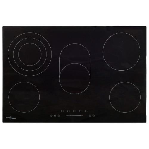 Ceramic hob 5 cooking zones touch control 8500 W 90 cm