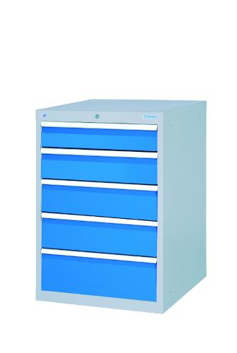 Drawer cabinet with 5 drawers, different front heights