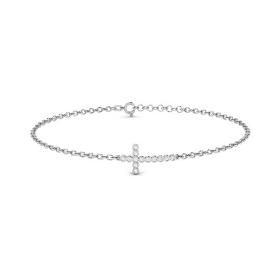 Elegant Cross Bracelet with Pave Diamond Setting