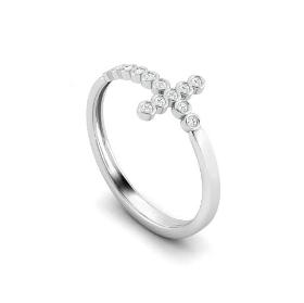 Elegant Cross Ring with Pave Diamond Setting