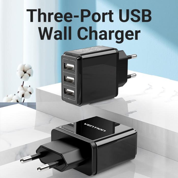 Vention DC5307 Adapter Wall Charger 3 Usb Port