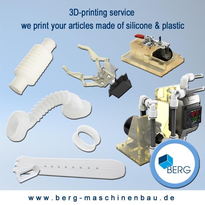3d- printing service for silicone & plastic parts