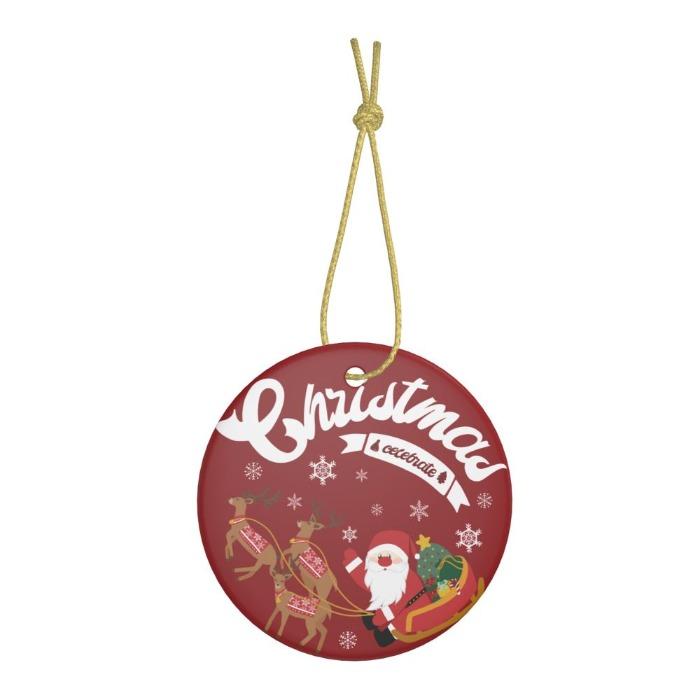 Custom Digital Printing Christmas Hanging Ceramic Ornaments