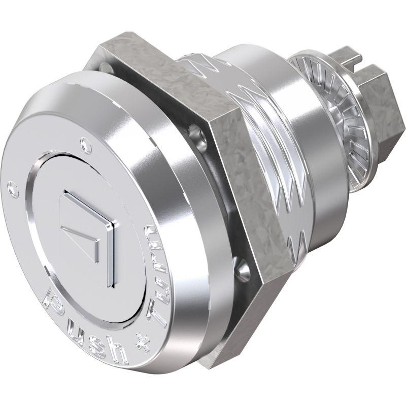 Stainless steel safety quarter turn with mask