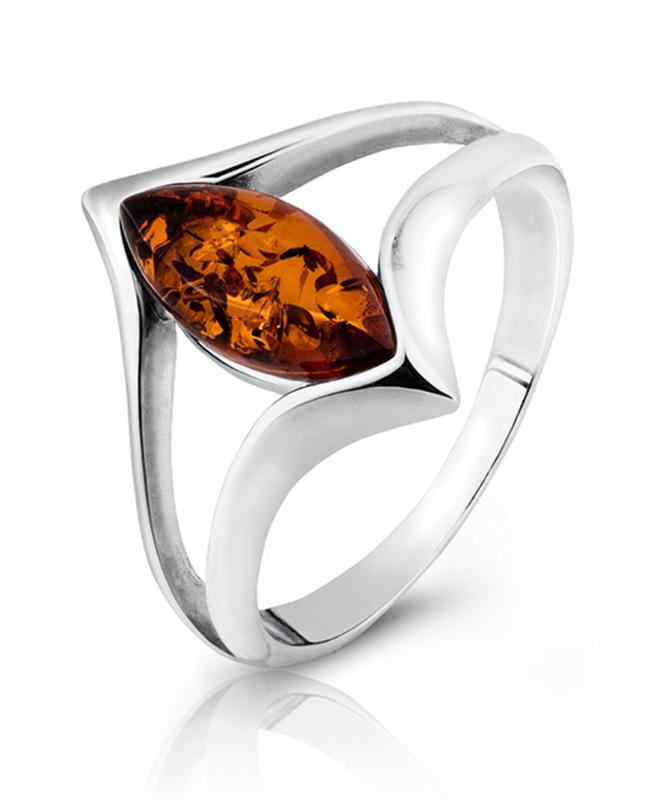 Silver ring 925 with Baltic amber