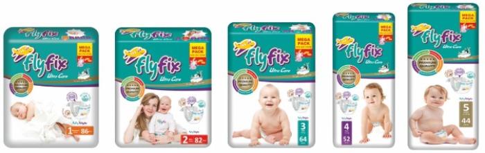 FlyFix Baby Diapers MEGA Package 1-5 size