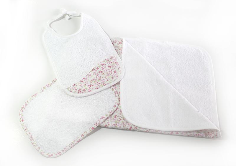Baby Bath towel, wipe and bib set