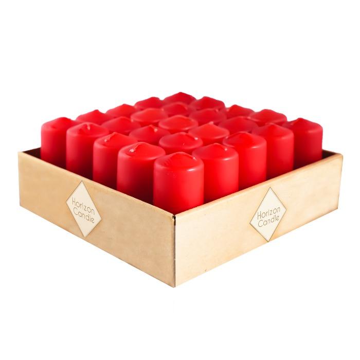 Horizon Set of 25 Red Pillar Strawberry Scented Candles