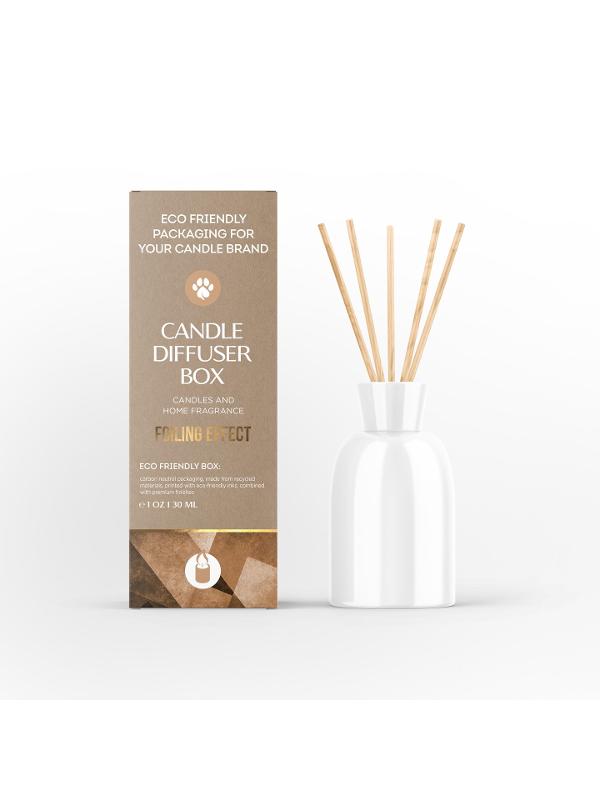 Candle diffuser box squared bottom shaped large size kraft brown eco-friendly