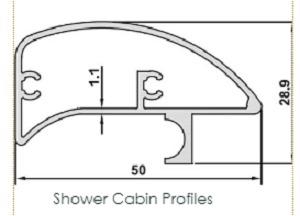 Aluminium Shower Cabin Profiles (Any Surface)