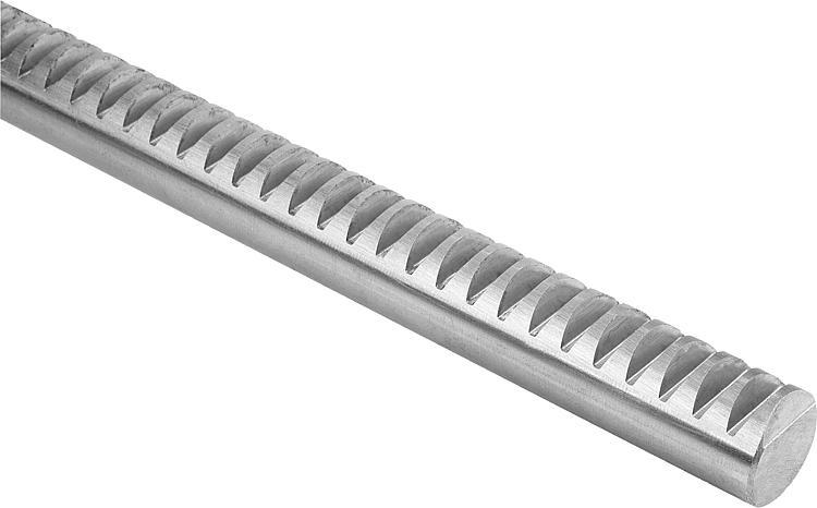 Gear racks round stainless steel toothing milled straight
