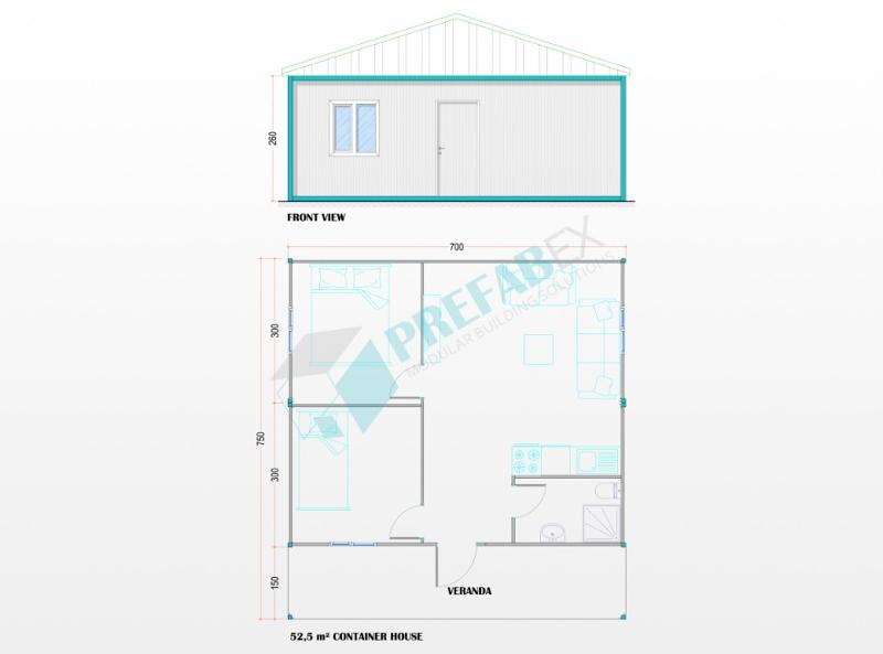 Modular House Container-52 M²