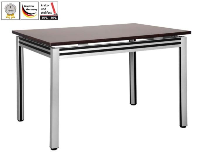 Bench desk with decorative strips and HPL table top