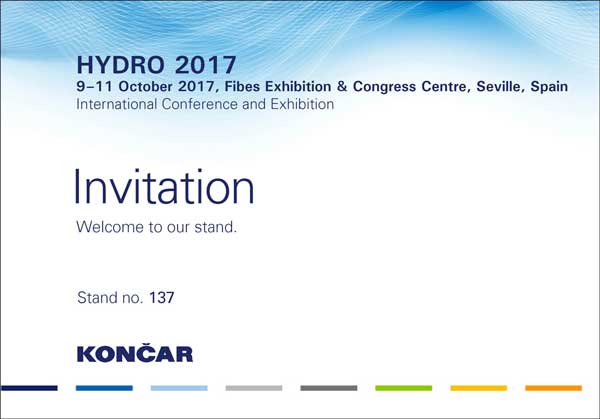 Meet us on Hydro 2017 Seville, Spain