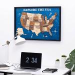 3D Wooden USA Map on Board