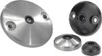 Swivel feet plates die-cast zinc or stainless steel
