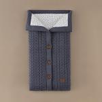 Classic envelope with holes for car seat knitted Granite blue