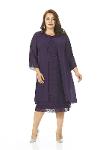 Plus Size Plum Colored Lace Chiffon Dress With Jacket