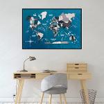 3D Wooden Panel World Map Nordik