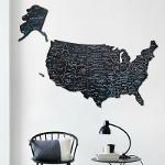3D Wooden USA Map Black