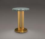 Round glass end table 