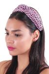 Women's Wide Band Polka Dot Knotted Pink Crown