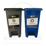 40 LT Set Of 2 Plastic Zero Waste Recycling Buckets