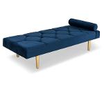 Daybed Royalty in petro blue with golden legs, 185x75x40 cm