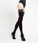 Ladies opaque hold ups with lace producer