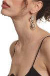 Women's Antique Silver Plated Pendant Model Rose Form Earrings