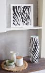 Art decorated zebra glass vase | Painted Art Glass Oval Vase | Interior Design