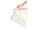 Hand-rolled 30cm Off-white Italian silk pocket square