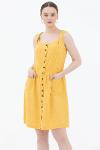 Comfortable fit gilet dress - yellow