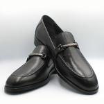 Genuine Leather Black Buckle Men's Shoes
