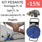 Kit with strapping tools, seals, trolley and reel HEAVY PL 16